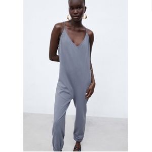 Zara | Jumpsuit Pant Joggers Blue Gray